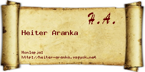 Heiter Aranka névjegykártya